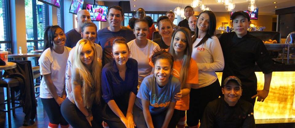 A group of teenagers hosting a Ronald McDonald House Charities of Oklahoma City event at KD restaurant in Bricktown, Oklahoma City.