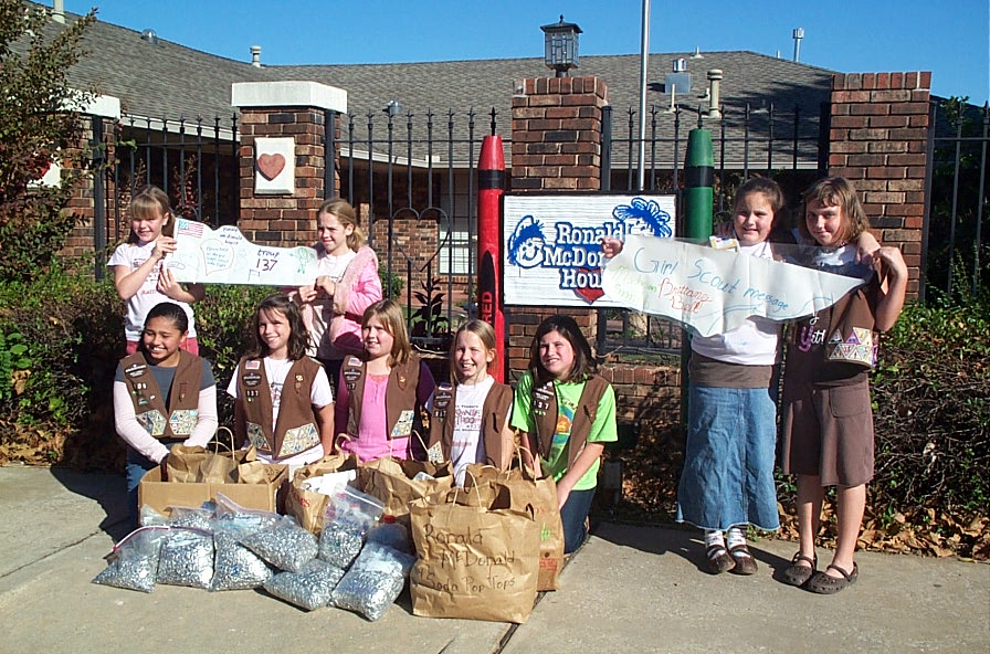 Girl Scouts dropping off pull tabs