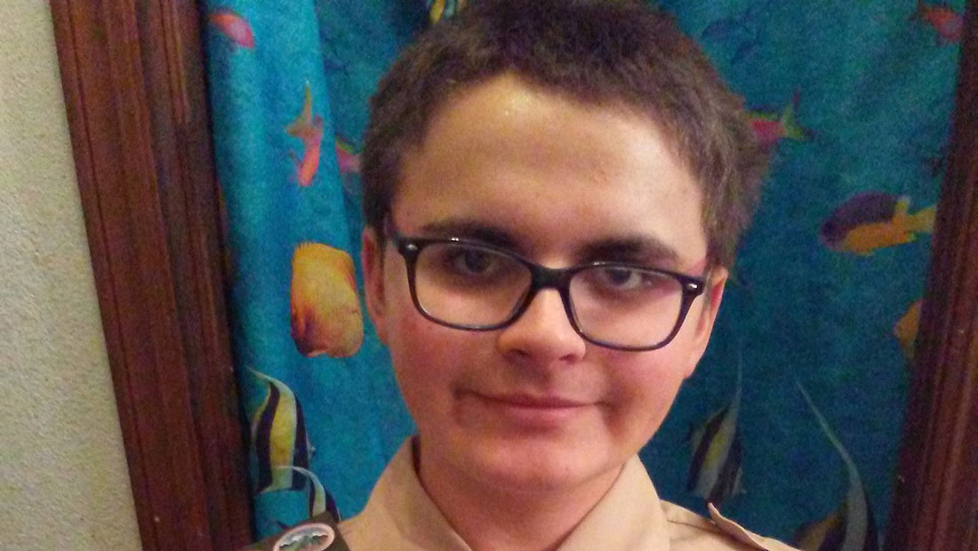 Jacob Hasbell in his Eagle Scout uniform