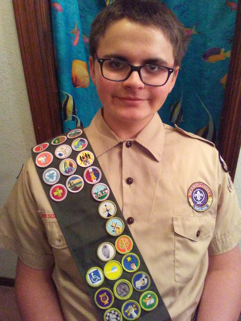 Jacob Hasbell in his Eagle Scout uniform