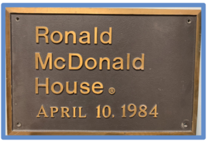picture of plaque from original RMHC House.